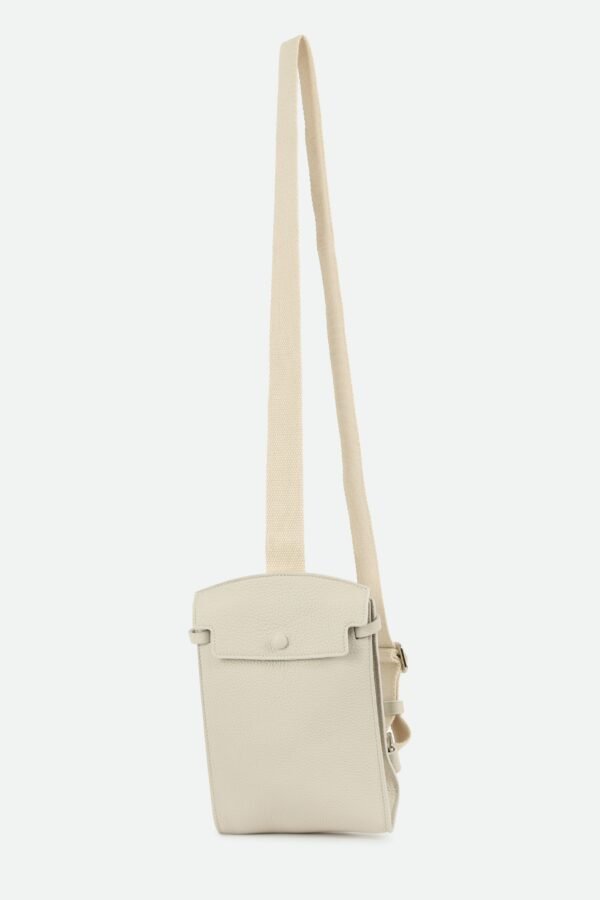 MONZA ITALIAN LEATHER CROSSBODY BUTTER WHITE - Image 3