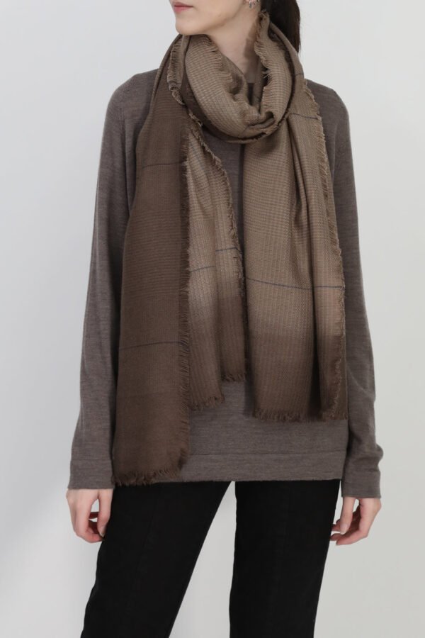 ESPRESSO WEAVE ITALIAN CASHMERE SCARF - Image 2