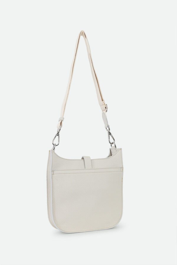 GIA ITALIAN LEATHER CROSSBODY BAG IN BUTTER WHITE - Image 4