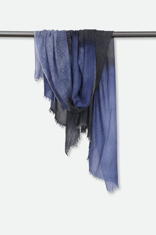 BRYAN NAVY SCARF IN HAND DYED CASHMERE - Image 3