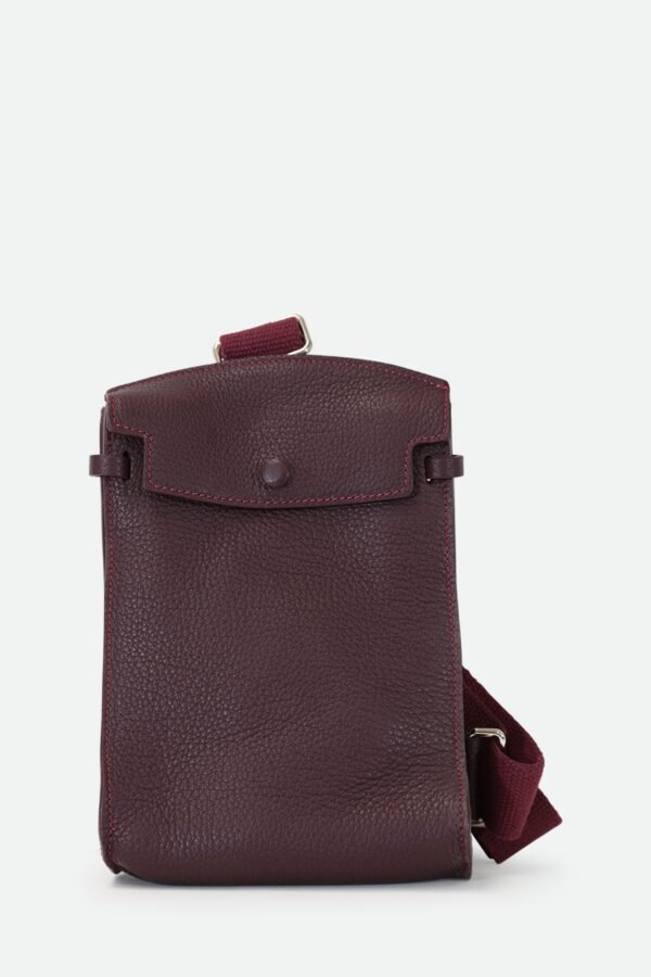 MONZA ITALIAN LEATHER CROSSBODY IN BORDEAUX WINE - Image 2