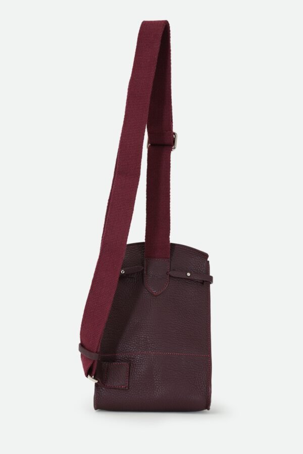 MONZA ITALIAN LEATHER CROSSBODY IN BORDEAUX WINE - Image 5