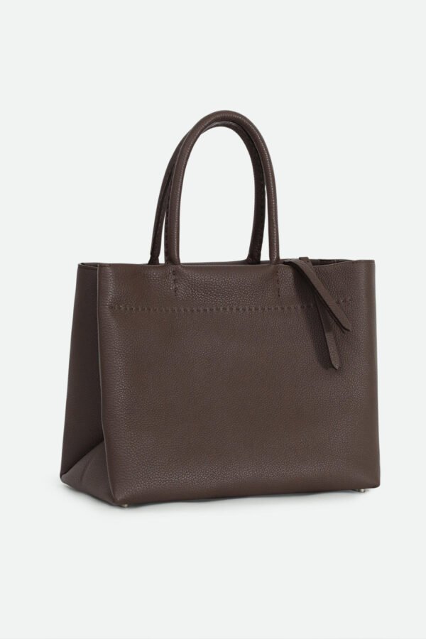 MARCEL HANDBAG IN ITALIAN LEATHER CHOCOLATE - Image 2