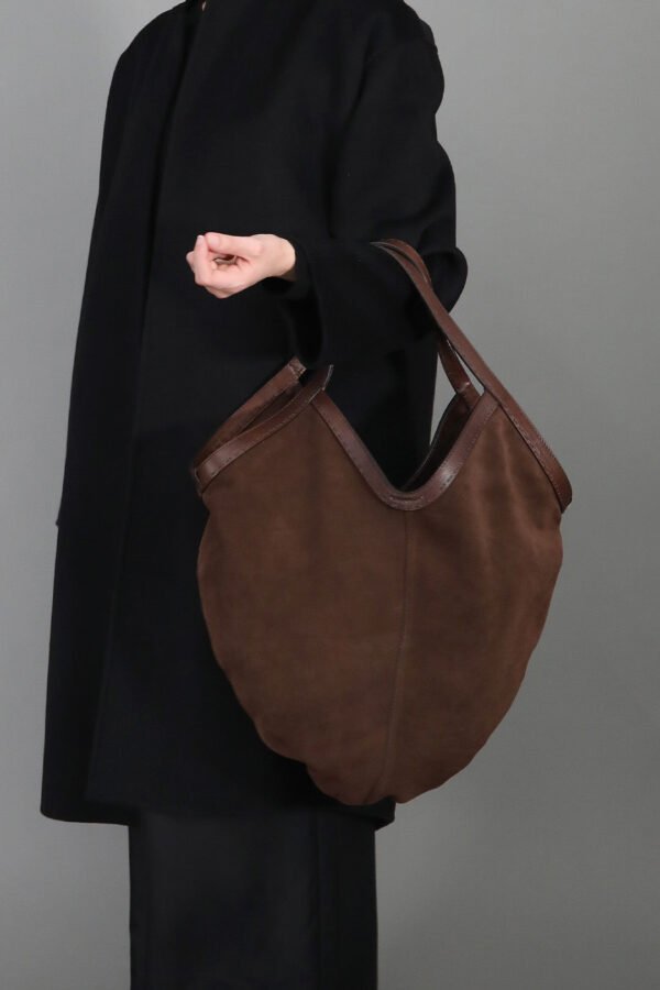 DANTE HOBO BAG IN DEEP MOCHA SUEDE - Image 3