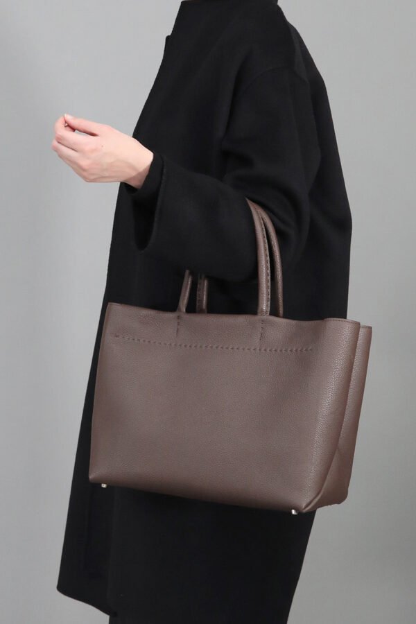 MARCEL HANDBAG IN ITALIAN LEATHER CHOCOLATE - Image 3