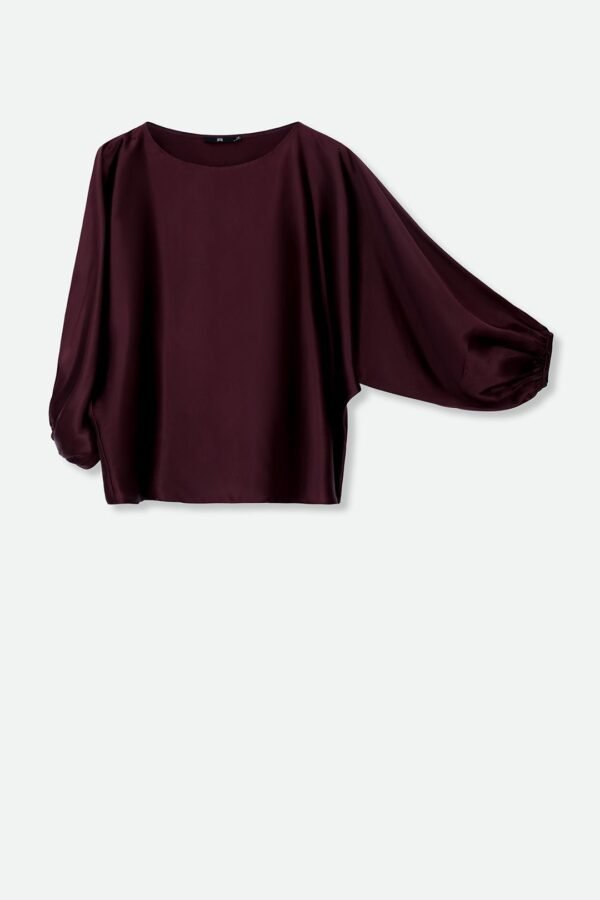 ANDIE ONE-SIZE BOATNECK BLOUSE IN SILK CHARMEUSE - Image 3