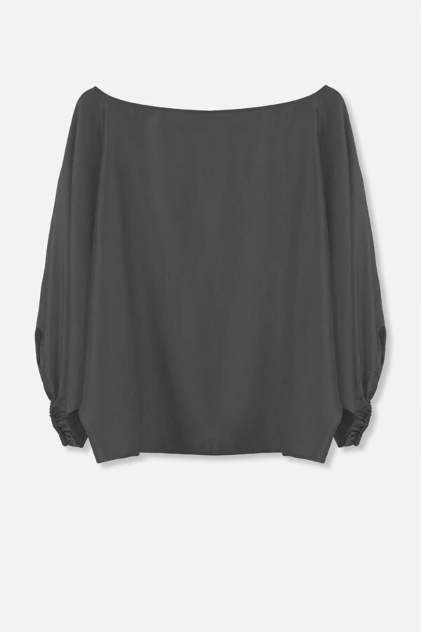 ANDIE ONE-SIZE BOATNECK BLOUSE IN SILK CHARMEUSE - Image 7