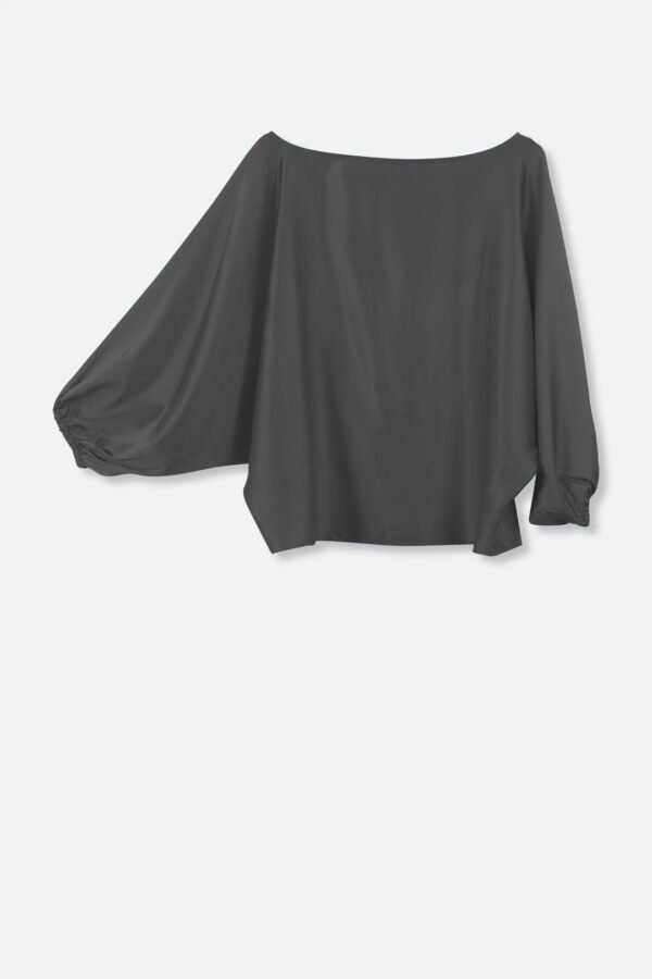 ANDIE ONE-SIZE BOATNECK BLOUSE IN SILK CHARMEUSE - Image 6