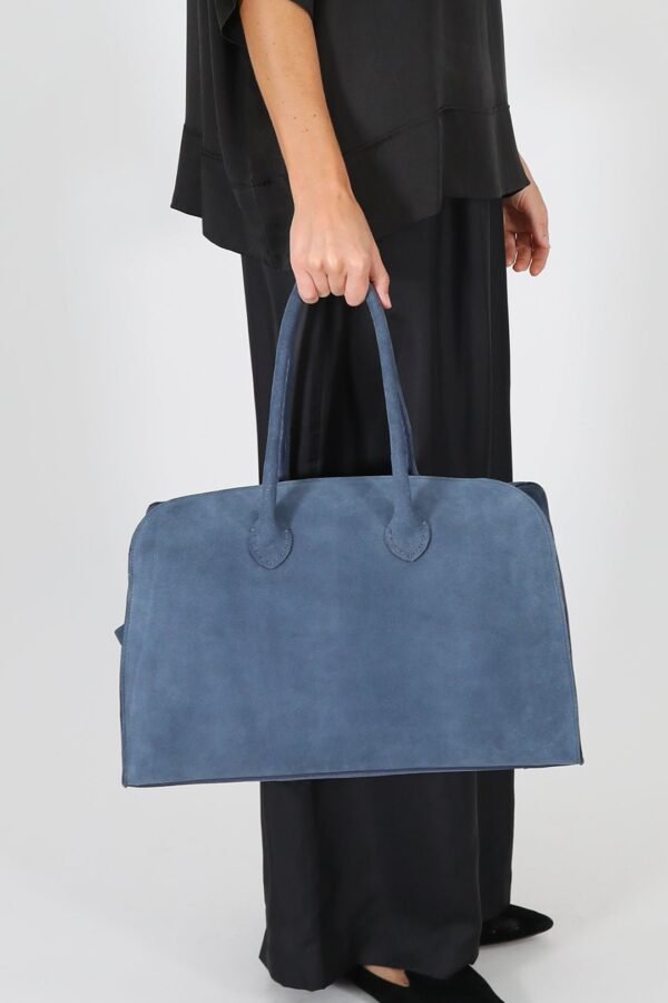 ARDEN HANDBAG IN ITALIAN SUEDE BLUE - Image 3