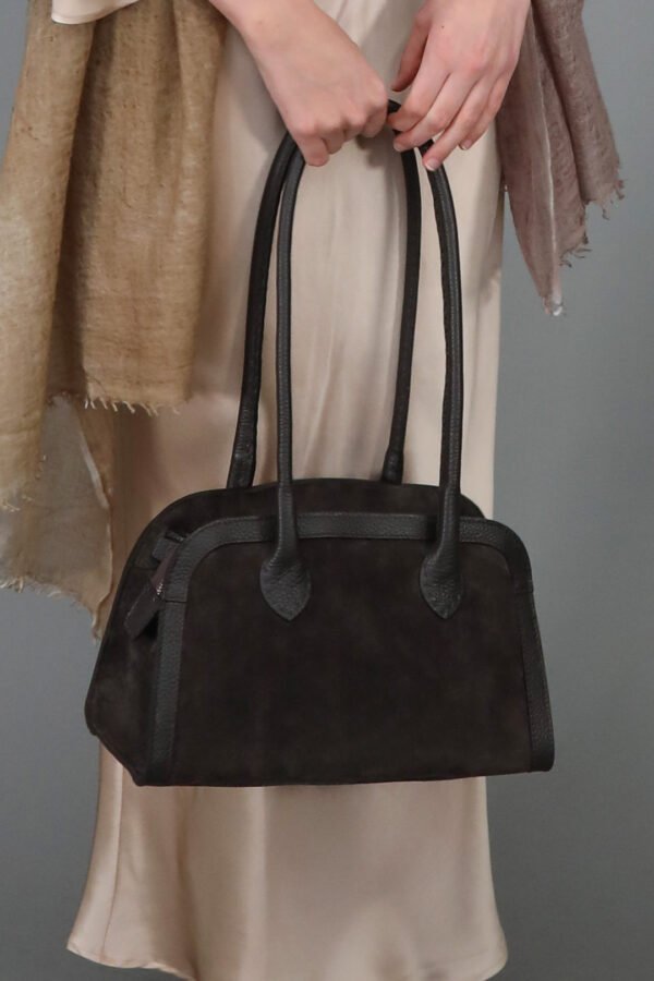 ARDEN 12 BAG IN ITALIAN SUEDE GREYHOUND-GREY - Image 3