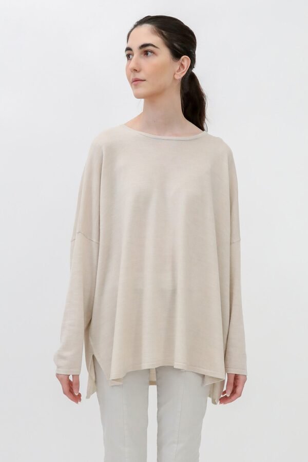 MATTEO OVERSIZED LONG SLEEVE CREW IN FINE ITALIAN MERINO - Image 6