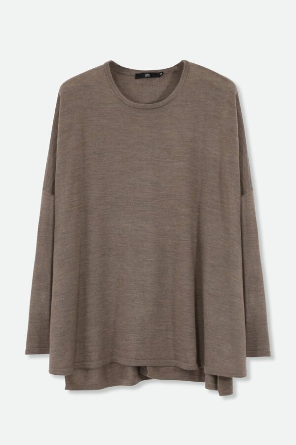 MATTEO OVERSIZED LONG SLEEVE CREW IN FINE ITALIAN MERINO - Image 2