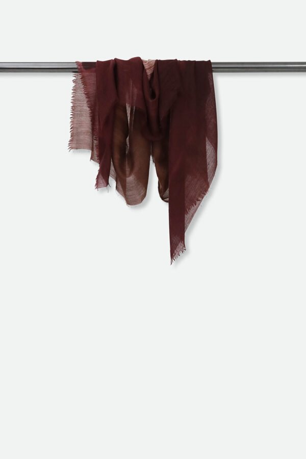 CHESTNUT BURGUNDY ITALIAN CASHMERE SCARF - Image 3