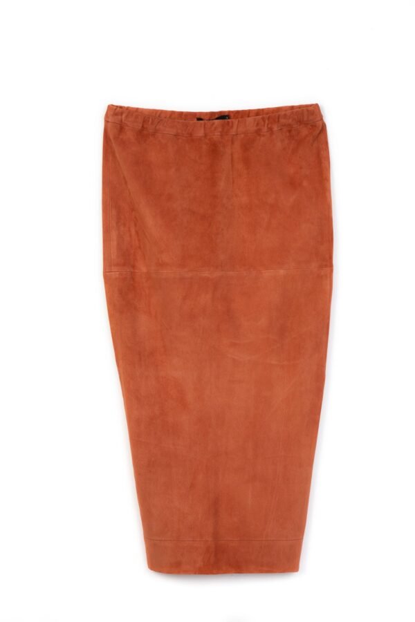 OLIVIA LONG PULL ON SKIRT IN STRETCH SUEDE - Image 4