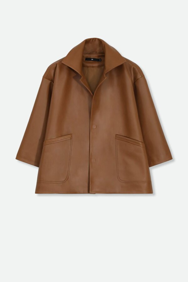 RIMINI LEATHER JACKET IN CAMEL