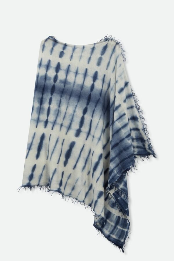 VARA IN HAND-DYED CASHMERE INDIGO JAPANESE SHIBORI